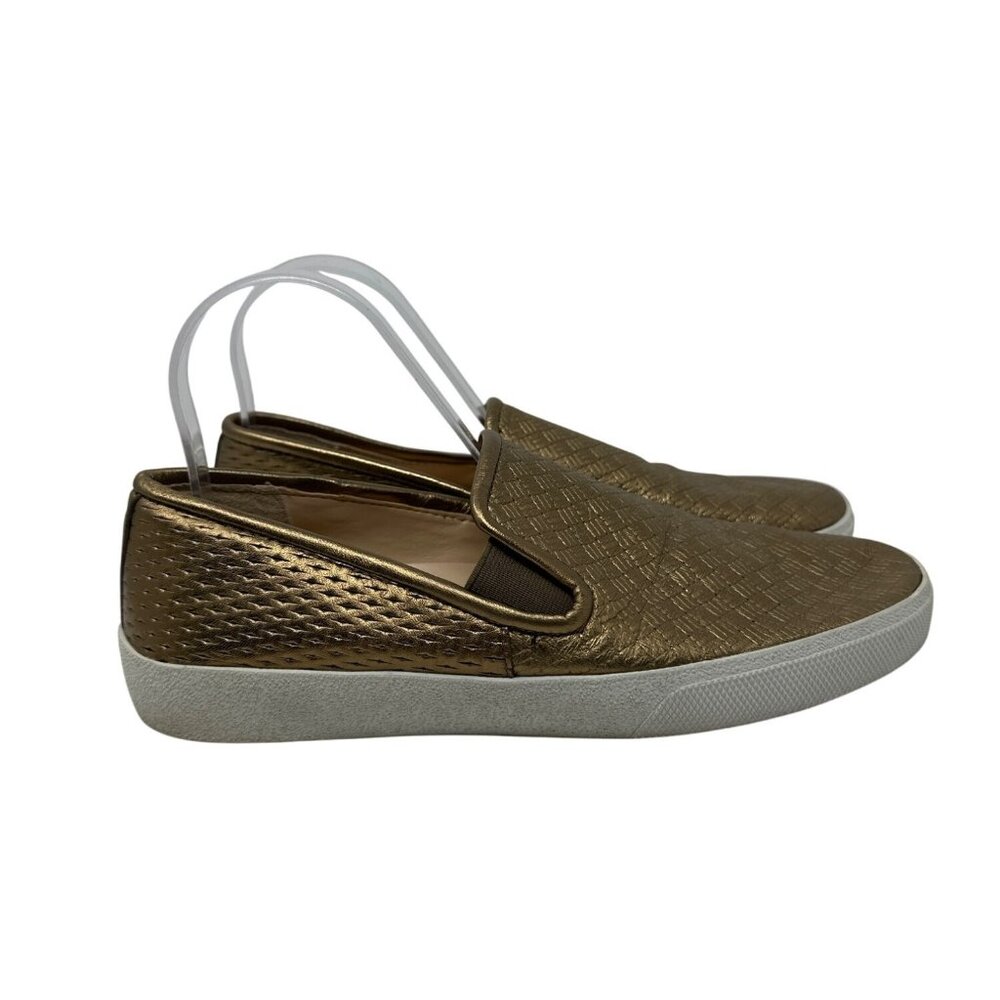 VINCE CAMUTO Cariana Sneaker Bronze Emboss Weave Leather Slip On Women's Size 9M